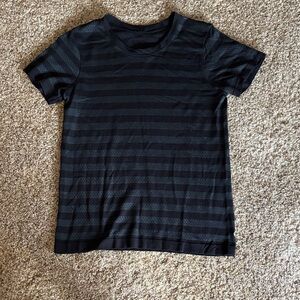 Black Striped Short Sleeve Athletic Tee